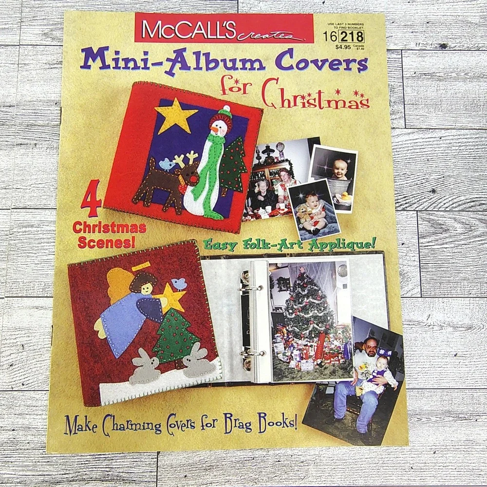 Mini Album Covers for Christmas McCalls Creates 16218 1999 Craft Booklet Vintage